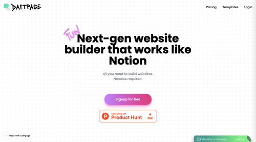 Daftpage homepage